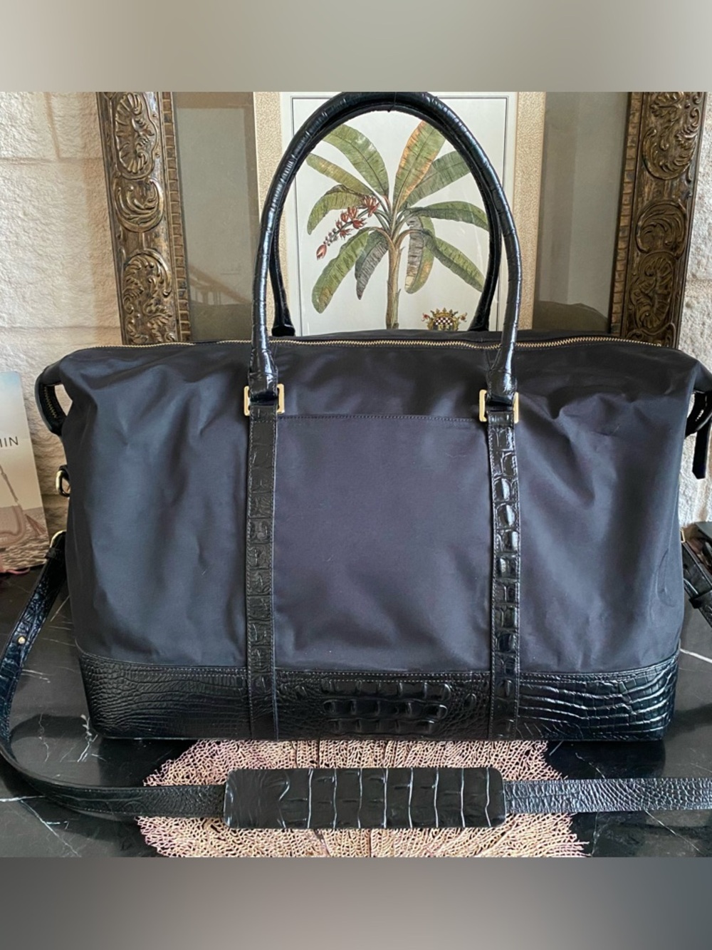 ⛴️⚓️BRAHMIN BLACK DUXBURY WEEKENDER TRAVEL BAG - Picture 2 of 15